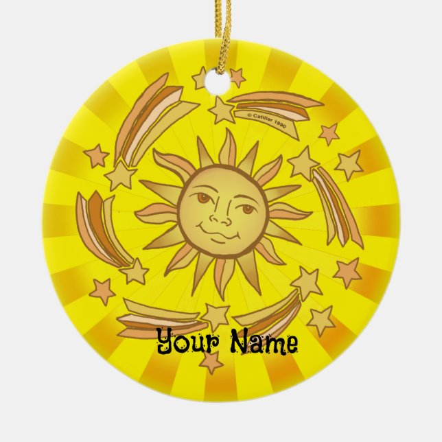 Sun Stars Ceramic Ornament (Front)