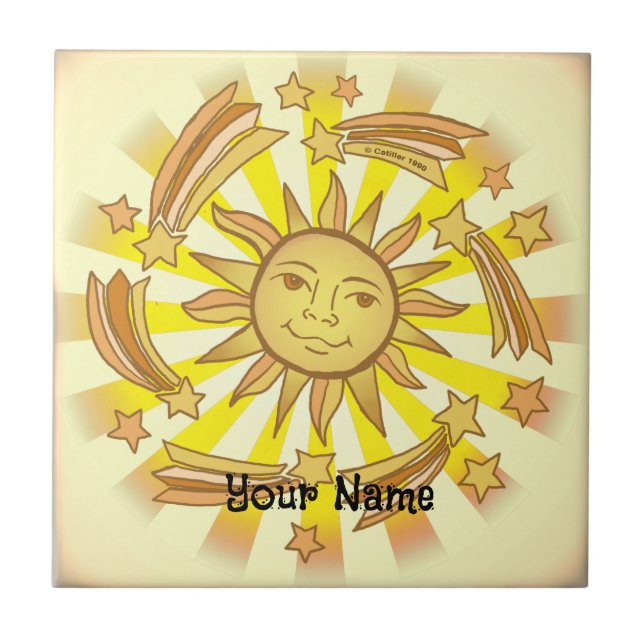 Sun Stars  Ceramic Tile (Front)