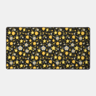 Sun Stars Flowers Glitters Pattern Design Desk Mat