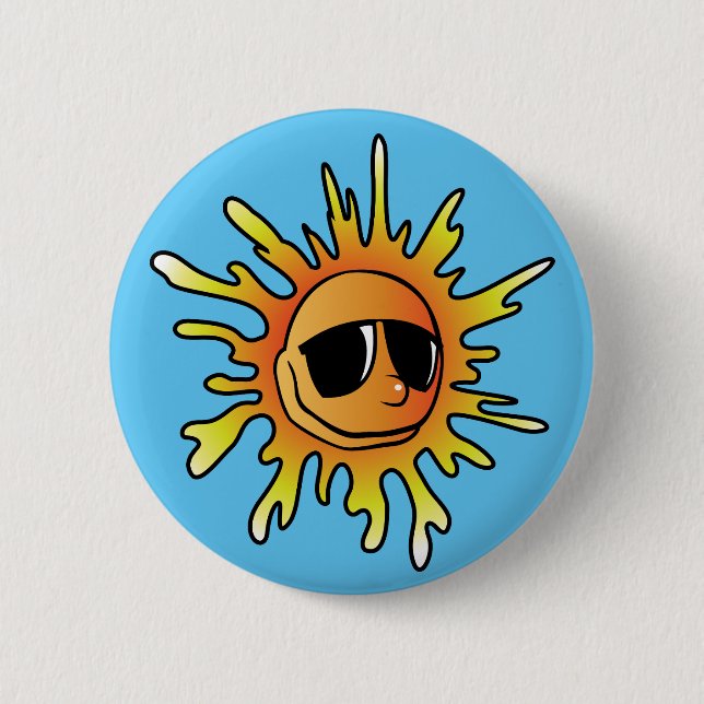 Sun Sunglasses 6 Cm Round Badge (Front)