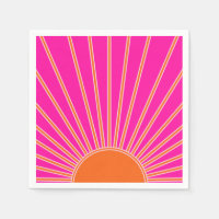 Sun Sunrise Hot Pink And Orange Preppy Sunshine
