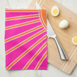 Sun Sunrise Hot Pink And Orange Preppy Sunshine Tea Towel<br><div class="desc">Sun Print – hot pink and orange - Sunshine, Modern Abstract Geometric Sunrise.</div>