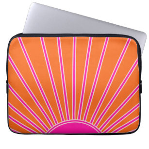 Sun Sunrise Orange And Hot Pink Preppy Sunshine Laptop Sleeve