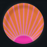 Sun Sunrise Orange And Hot Pink Preppy Sunshine Paper Plate<br><div class="desc">Sun Print – hot pink and orange - Sunshine,  Modern Abstract Geometric Sunrise.</div>
