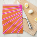 Sun Sunrise Orange And Hot Pink Preppy Sunshine Tea Towel<br><div class="desc">Sun Print – hot pink and orange - Sunshine, Modern Abstract Geometric Sunrise.</div>