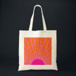 Sun Sunrise Orange And Hot Pink Preppy Sunshine Tote Bag<br><div class="desc">Sun Print – hot pink and orange - Sunshine,  Modern Abstract Geometric Sunrise.</div>