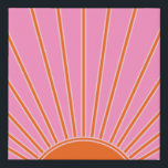 Sun Sunrise Pink And Orange Vintage Boho Sunshine Faux Canvas Print<br><div class="desc">Sun Print – pink and orange - Sunshine,  Modern Abstract Geometric Sunrise.</div>