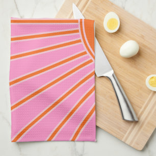 Sun Sunrise Pink And Orange Vintage Boho Sunshine Tea Towel