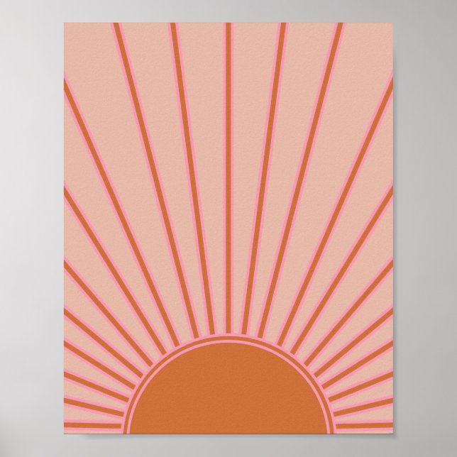 Sun Sunrise Terracotta Earth Tones Sunshine Poster (Front)