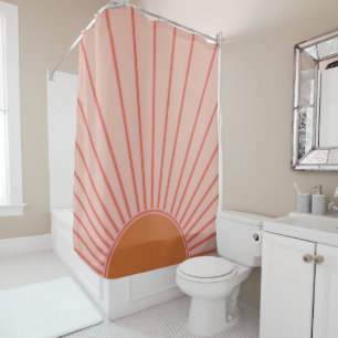 Sun Sunrise Terracotta Earth Tones Sunshine Shower Curtain