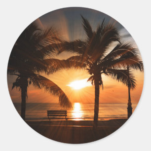 Sun Sunset Sunrise Classic Round Sticker
