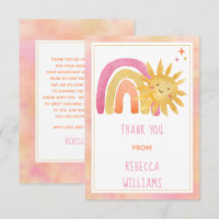 Sun | Sunshine and Rainbow Baby Shower Thank You