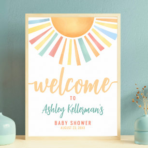 Sun Sunshine Baby Shower Welcome Sign