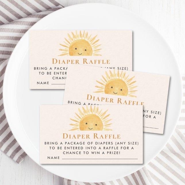 Sun Sunshine Diaper Raffle Enclosure Card (Creator Uploaded)