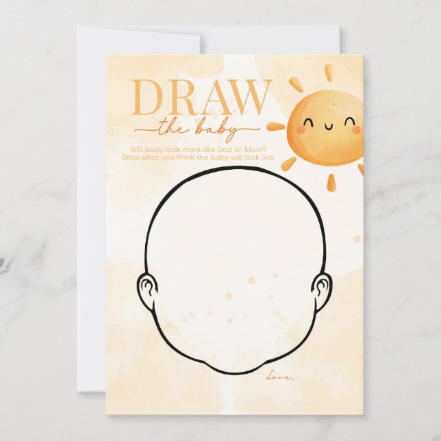 Sun Sunshine Draw the Baby Shower Game Invitation (Front)