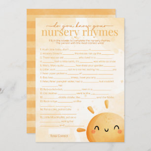 Sun Sunshine Nursery Rhyme Baby Shower Game Invitation
