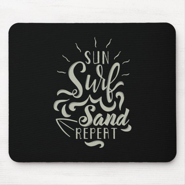 Sun Surf Sand Repeat Mouse Pad (Front)