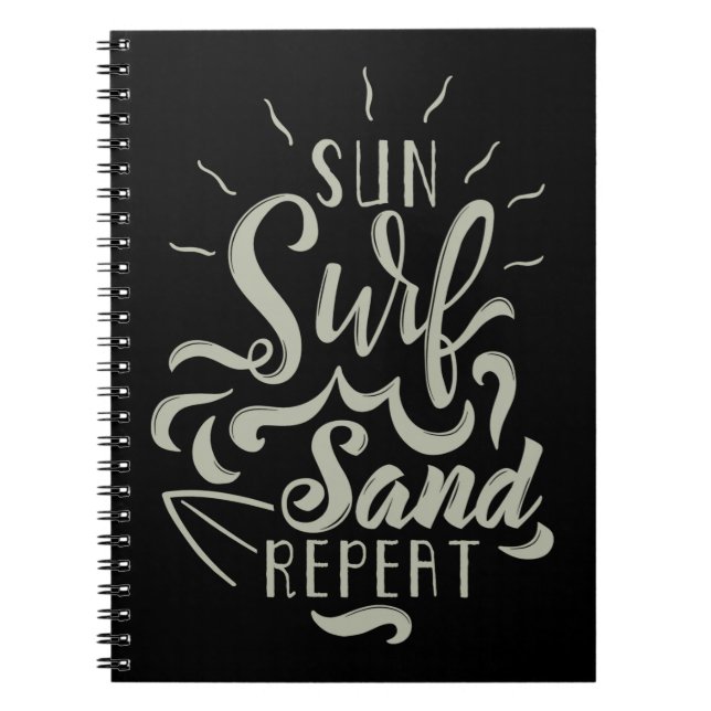 Sun Surf Sand Repeat Notebook (Front)