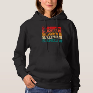 Sun Surf Sea Salt Sand Vintage Beach Sunset Hoodie