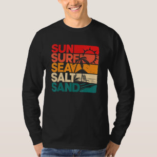 Sun Surf Sea Salt Sand Vintage Beach Sunset T-Shirt