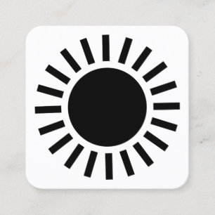 Sun Symbol 02 - Black on White Square Business Card