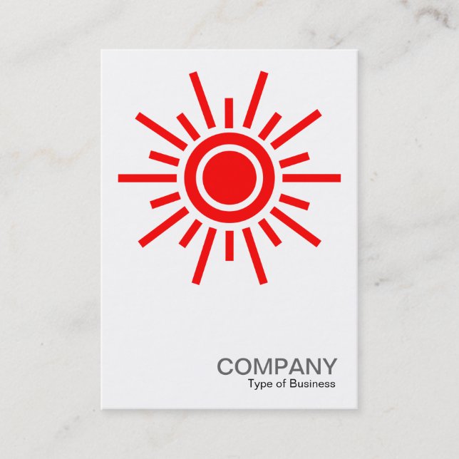 Sun Symbol 02 - Red Business Card (Front)