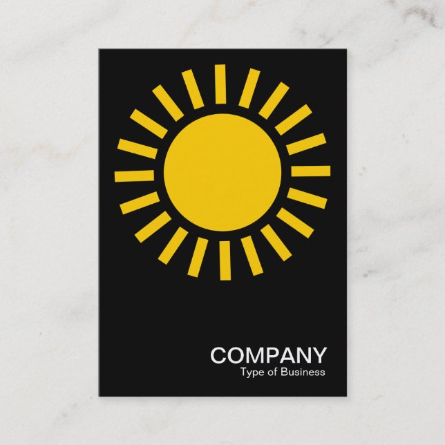 Sun Symbol - Amber on Black Business Card (Front)