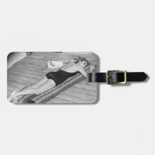 Sun Tanning Woman Luggage Tag