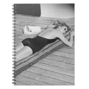 Sun Tanning Woman Notebook