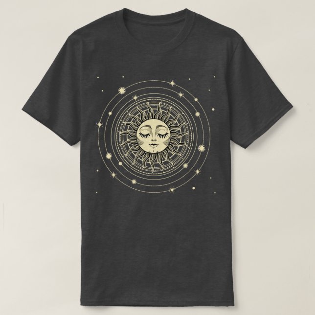 Sun Tarot d Astrology Zodiac Horoscope T-Shirt (Design Front)