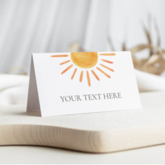 Sun Theme Food Labels Place Card