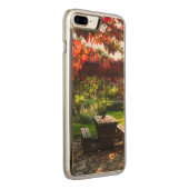 Sun through autumn leaves, Croatia Carved Wood iPhone Case (Right)