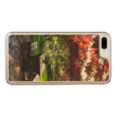 Sun through autumn leaves, Croatia Carved Wood iPhone Case (Back (horizontal))