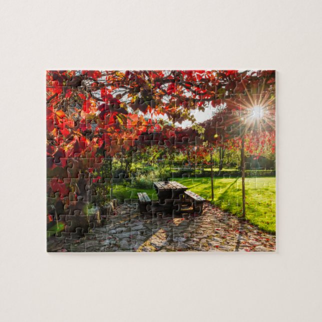 Sun through autumn leaves, Croatia Jigsaw Puzzle (Horizontal)