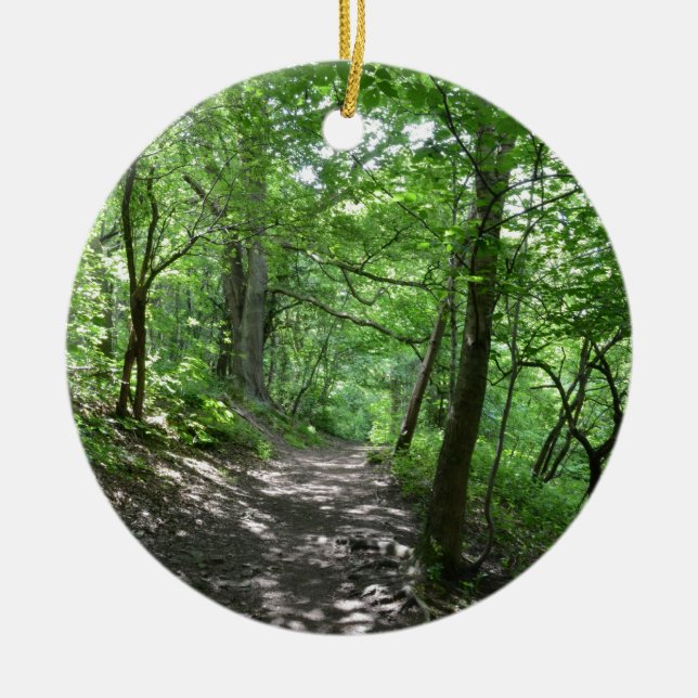 Sun Through The Trees Ceramic Tree Decoration (Front)