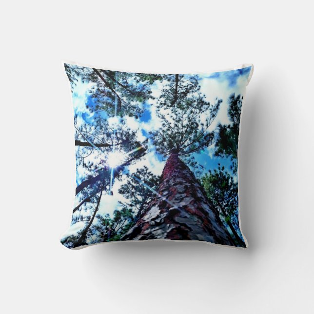 Sun Through the Trees Throw Pillow (Front)