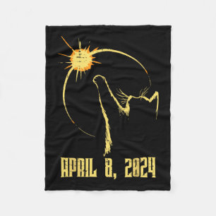 Sun Total Solar Eclipse 2024 April 8 Men Women Kid Fleece Blanket