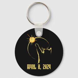 Sun Total Solar Eclipse 2024 April 8 Men Women Kid Key Ring