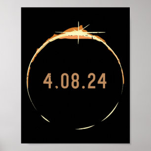 Sun Total Solar Eclipse 2024 Totality April 8 Wome Poster