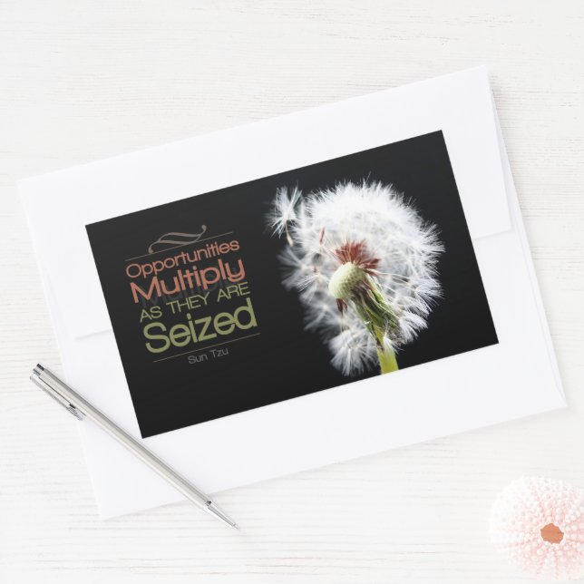 Sun Tzu Inspirational Quote "Opportunities" Rectangular Sticker (Envelope)