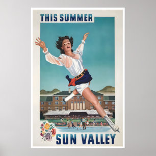 Sun Valley Art Idaho Travel Poster Ice Skating