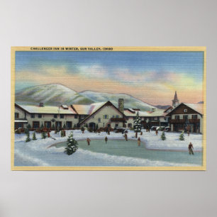 Sun Valley, ID - Challenger Inn in Winter Poster