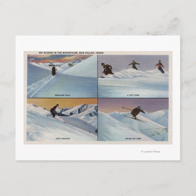 Sun Valley, ID - Ski Postcard (Front)