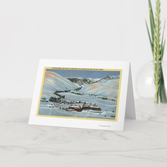Sun Valley, ID - Winter Scene, Sun Valley Holiday Card (Front)