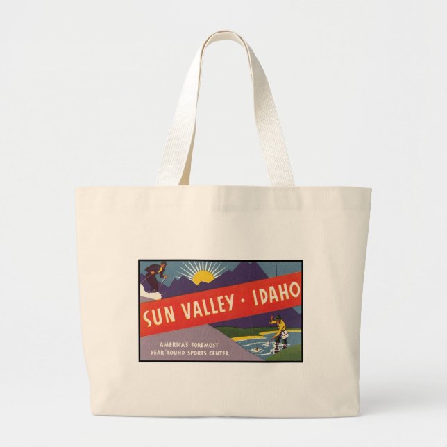 Sun Valley Idaho Large Tote Bag (Front)