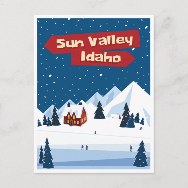 Sun Valley, Idaho,Ski Postcard (Front)