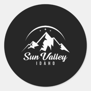 Sun Valley Idaho Ski Resort Skiing Snowboarding Classic Round Sticker