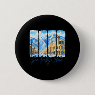 Sun Valley Idaho Traveling Brushstroke Sun Valley 6 Cm Round Badge