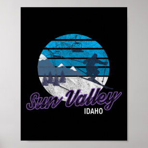 Sun Valley Idaho Usa Ski Resort Snowboarding Poster