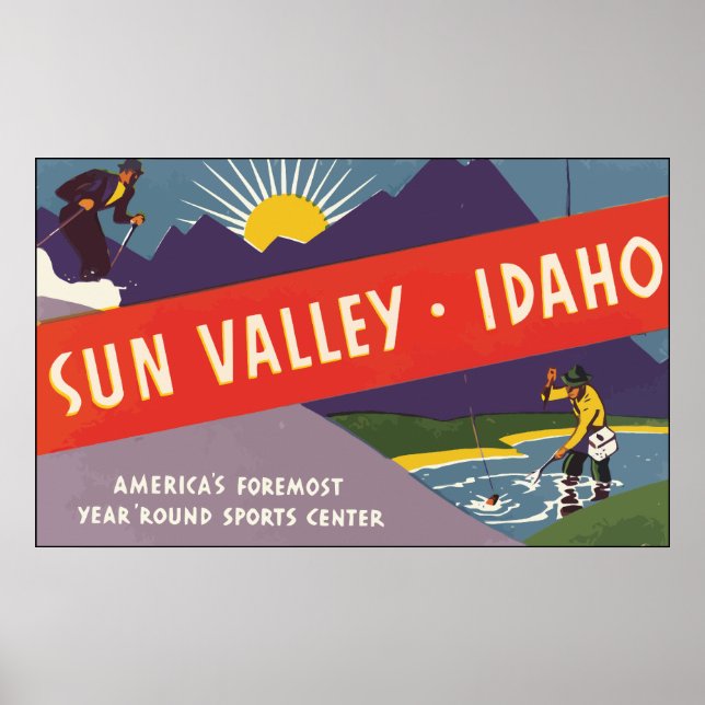 Sun Valley Idaho, Vintage Poster (Front)
